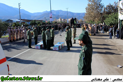 استقبال و احترام نظامی به دو شهید گمنام علی آباد کتول استان گلستان